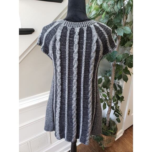 Style & Co. Women's Black Striped Cotton Round Neck Sleeveless Sweater Dress PL - Picture 3 of 10